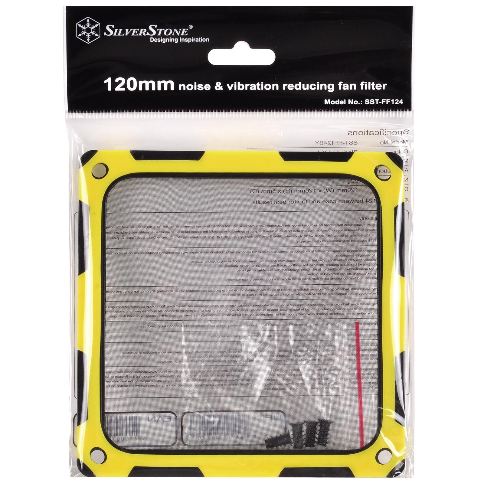 SilverStone Air Nexus SST-FF124BY 120-mm-Filter Schwarz/Gelb
