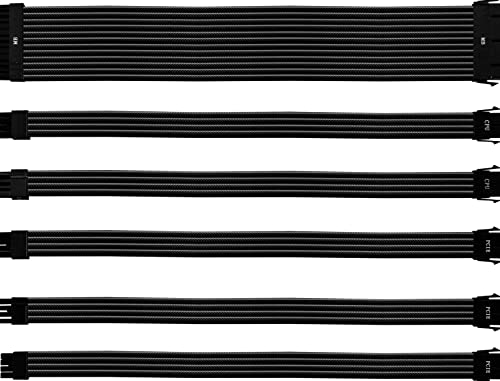 Cooler Master PVC Netzteil-Verlängerungskabel 30cm schwarz
