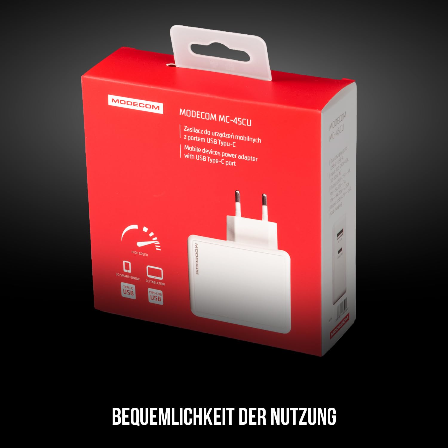 Modecom MC-45CU USB-C PD Schnellladegerät weiß 15W