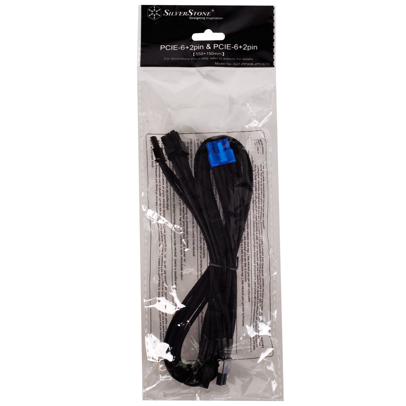 SilverStone Essential PP06B-2PCIE70 Netzteilkabel 70cm 8-Pin