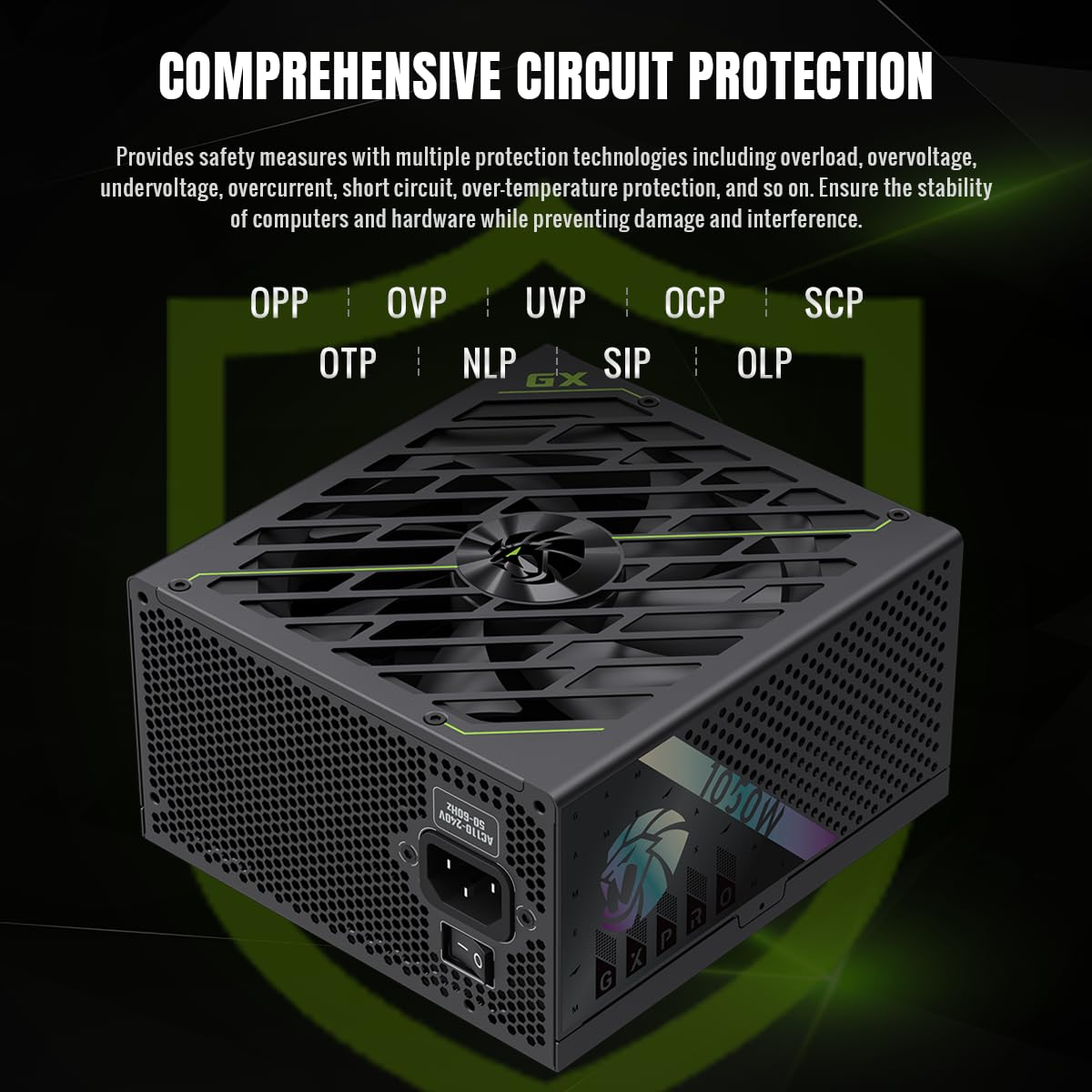 GAMEMAX GX 1050G PRO Netzteil 1050W Gold vollmodular schwarz