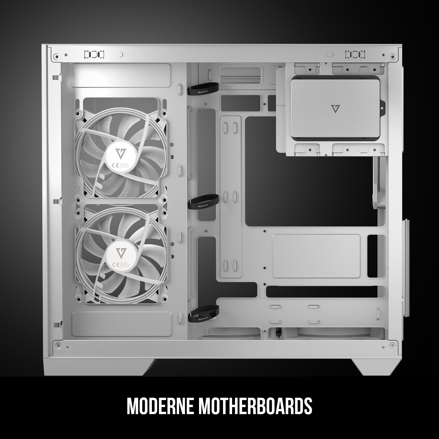 Modecom Volcano Panorama Apex ARGB 5F PC-Gehäuse Weiß Panorama Glas