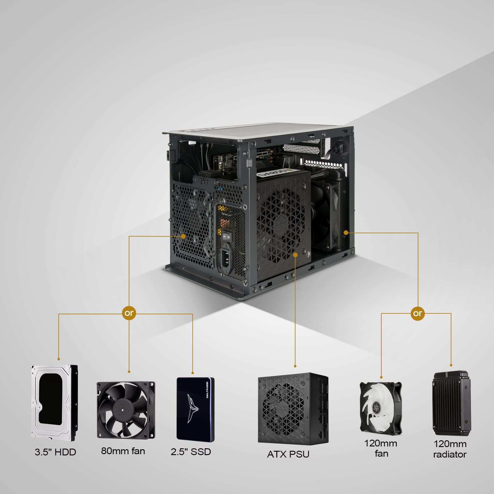 SilverStone SUGO SG16B Mini-ITX Cube Gehäuse schwarz