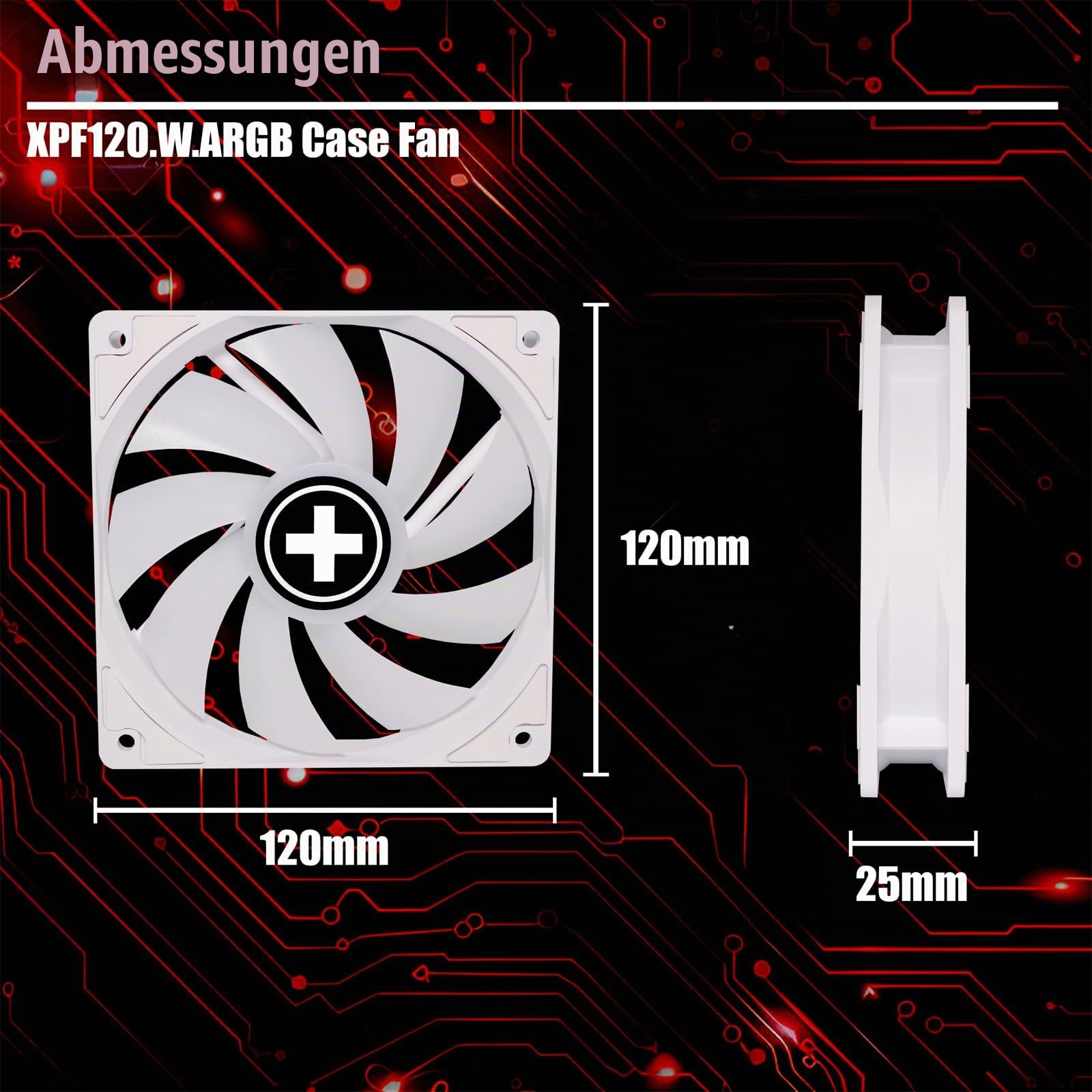 Xilence Performance XPF120.W.ARGB Gehäuselüfter 120mm weiß