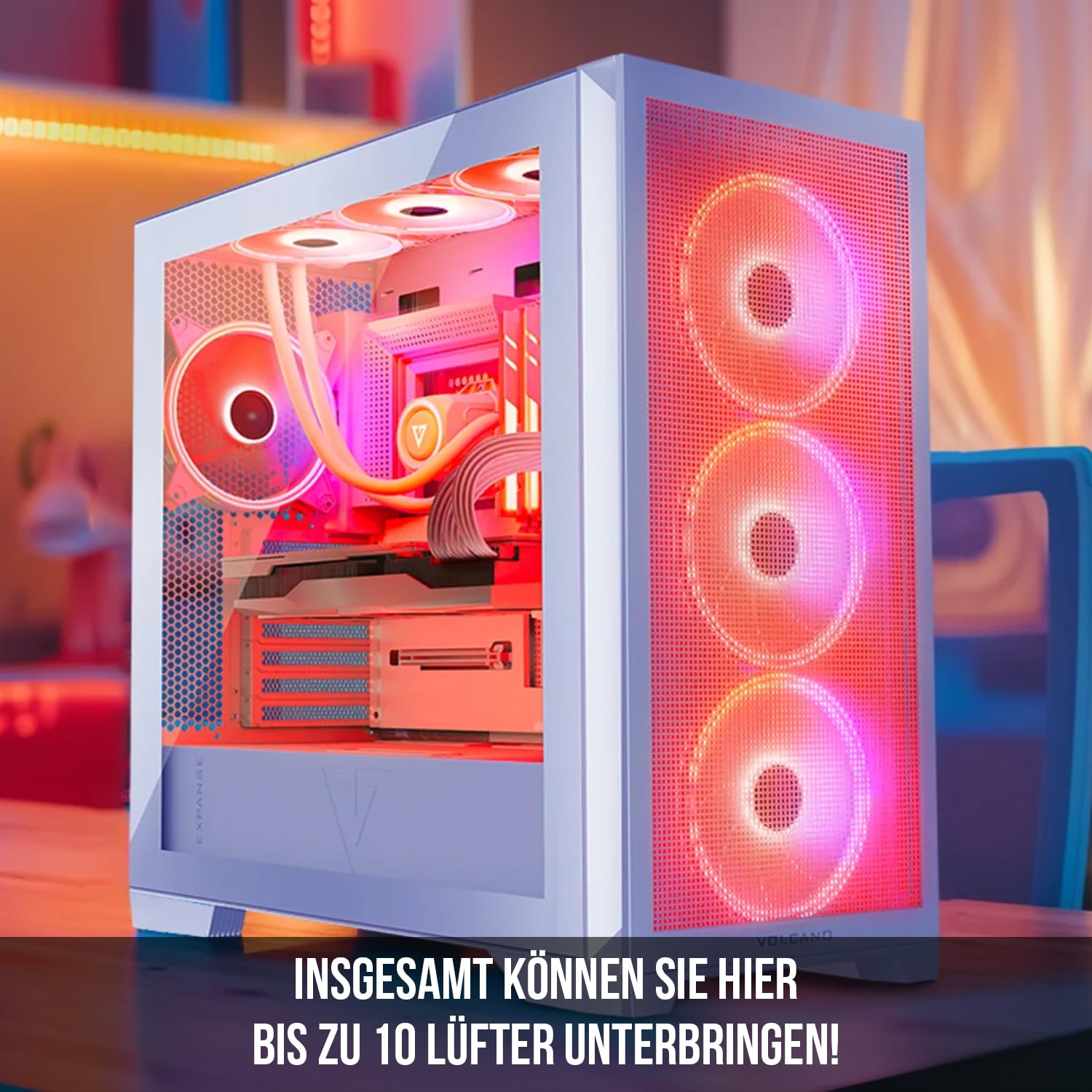 Modecom Volcano Expanse S APEX PC-Gehäuse Weiß ARGB