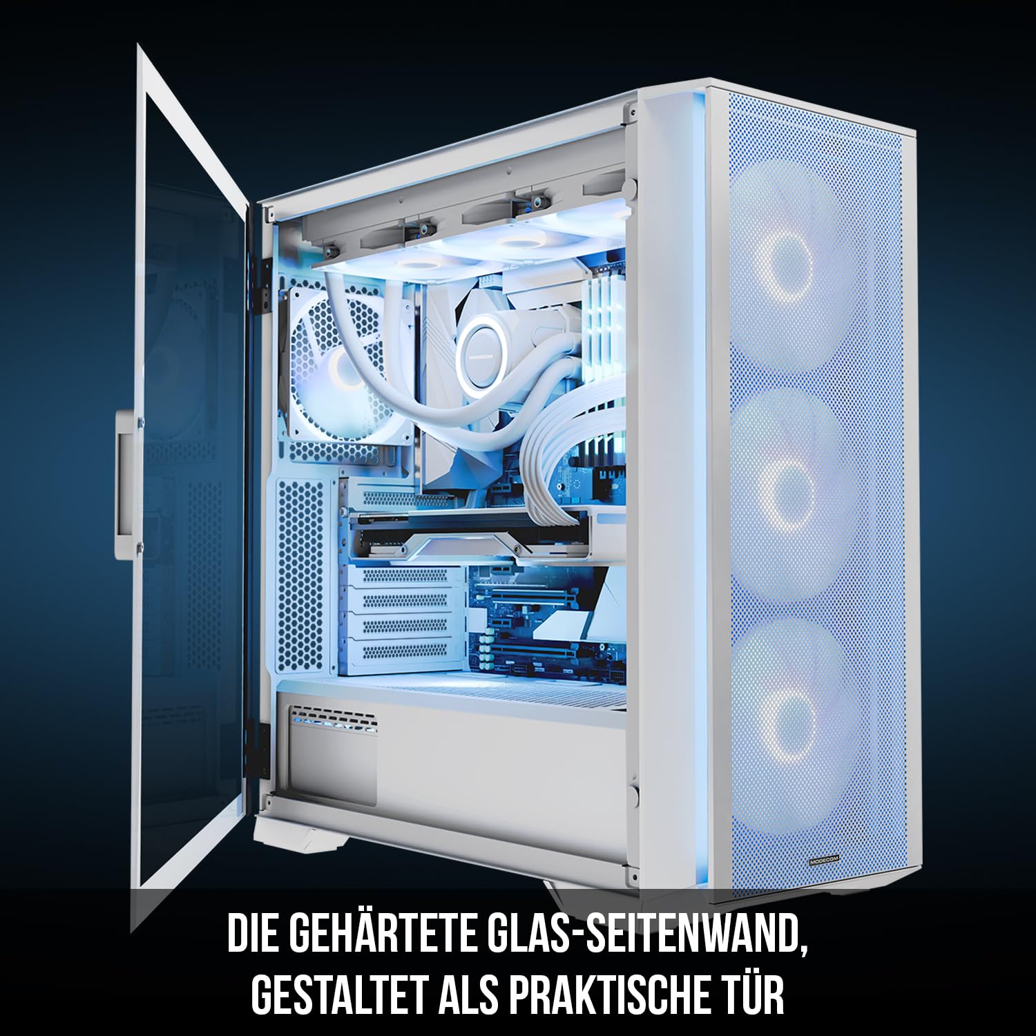 Modecom Horizon ARGB Flow E-ATX Gehäuse Weiß Midi