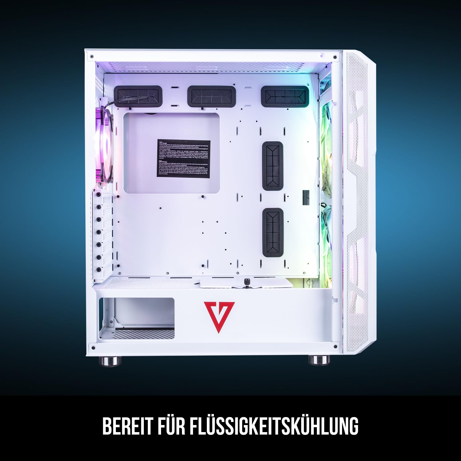 Modecom Volcano Amirani ARGB Midi-Tower weiß Glas 4 Lüfter