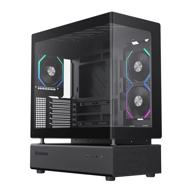 GAMEMAX N80 BK Midi Tower PC-Gehäuse schwarz Panoramaglas