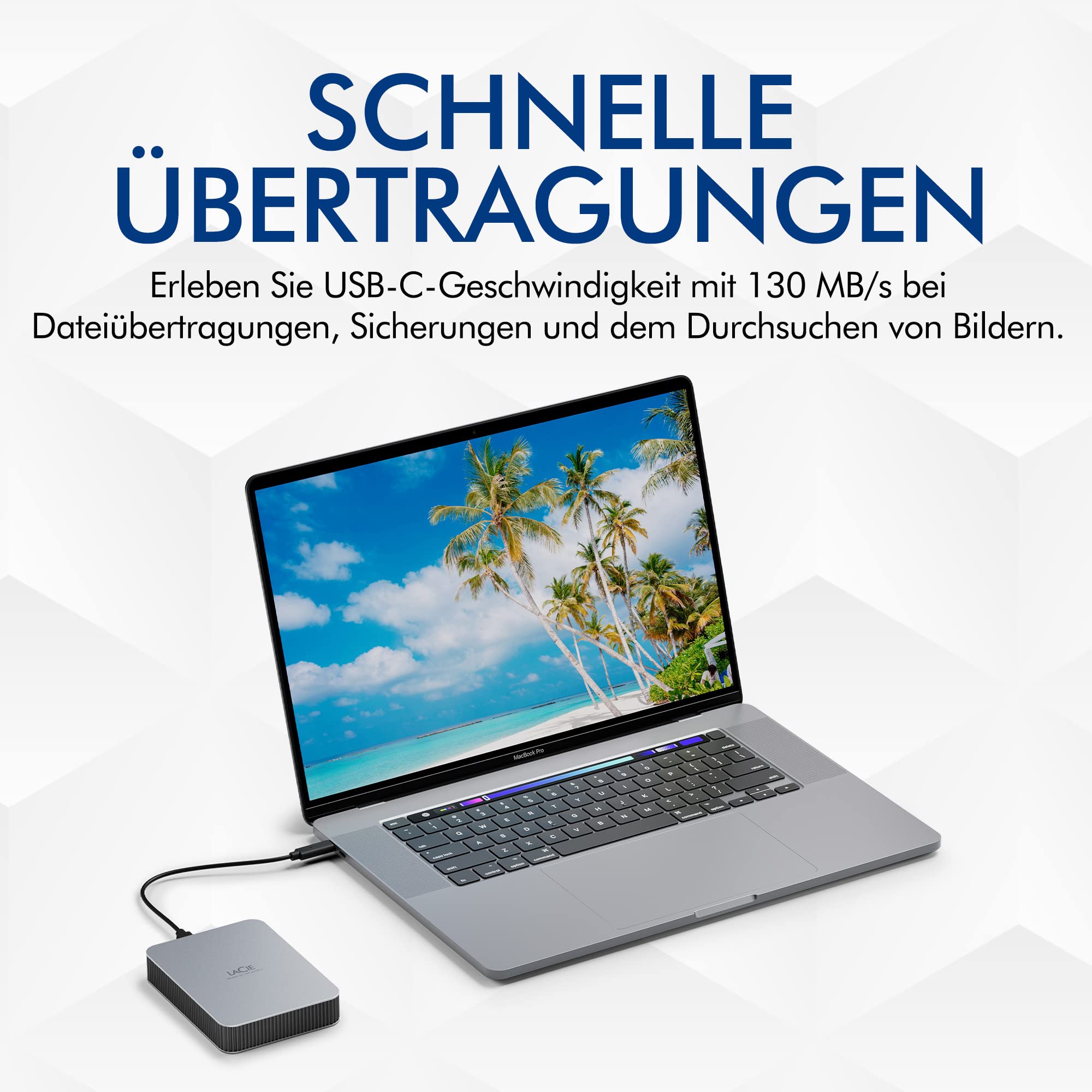 LaCie Mobile Drive Festplatte 1TB USB-C Diamant-Design
