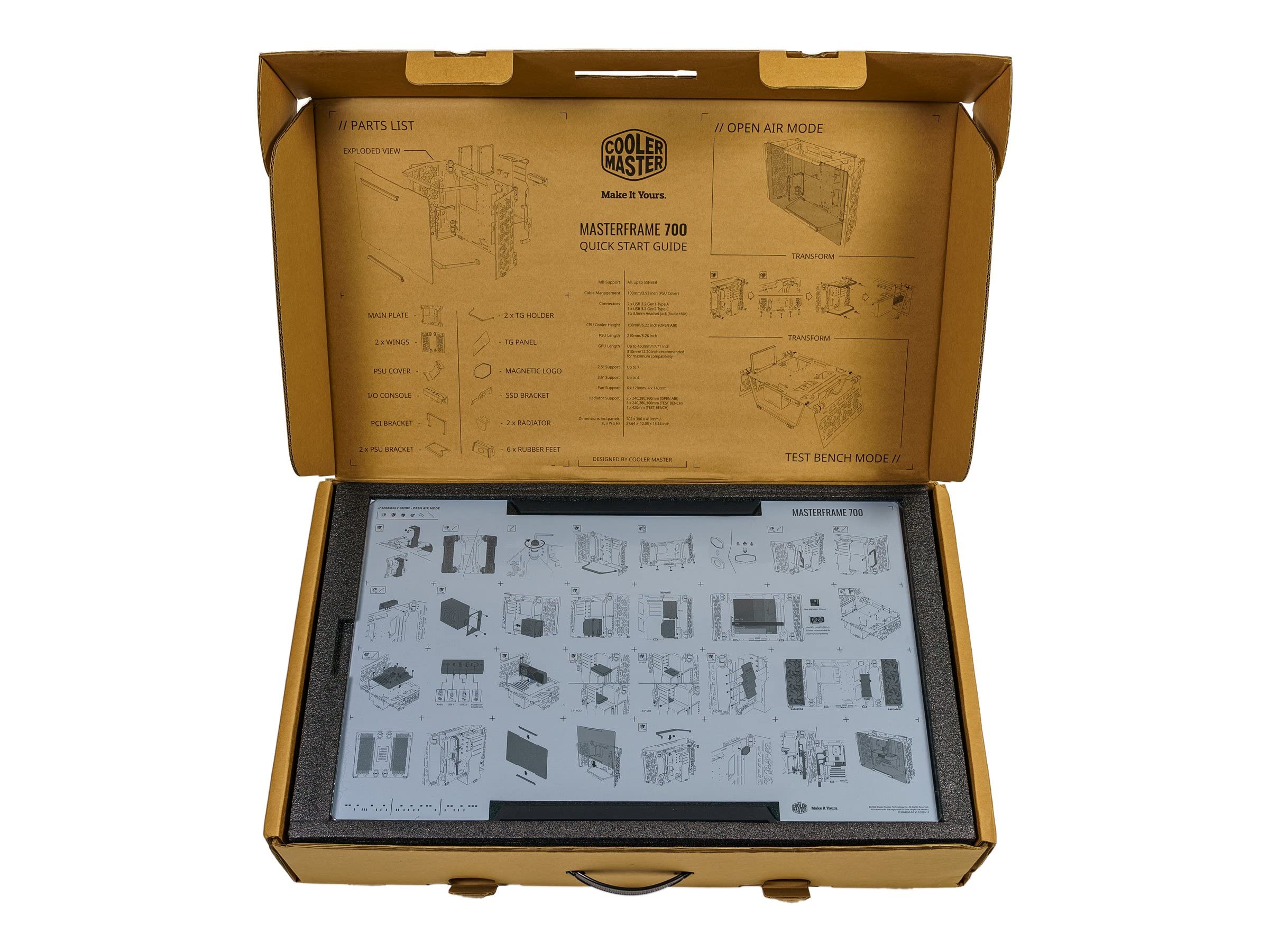Cooler Master MasterFrame 700 Open-Air Gehäuse Glas VESA