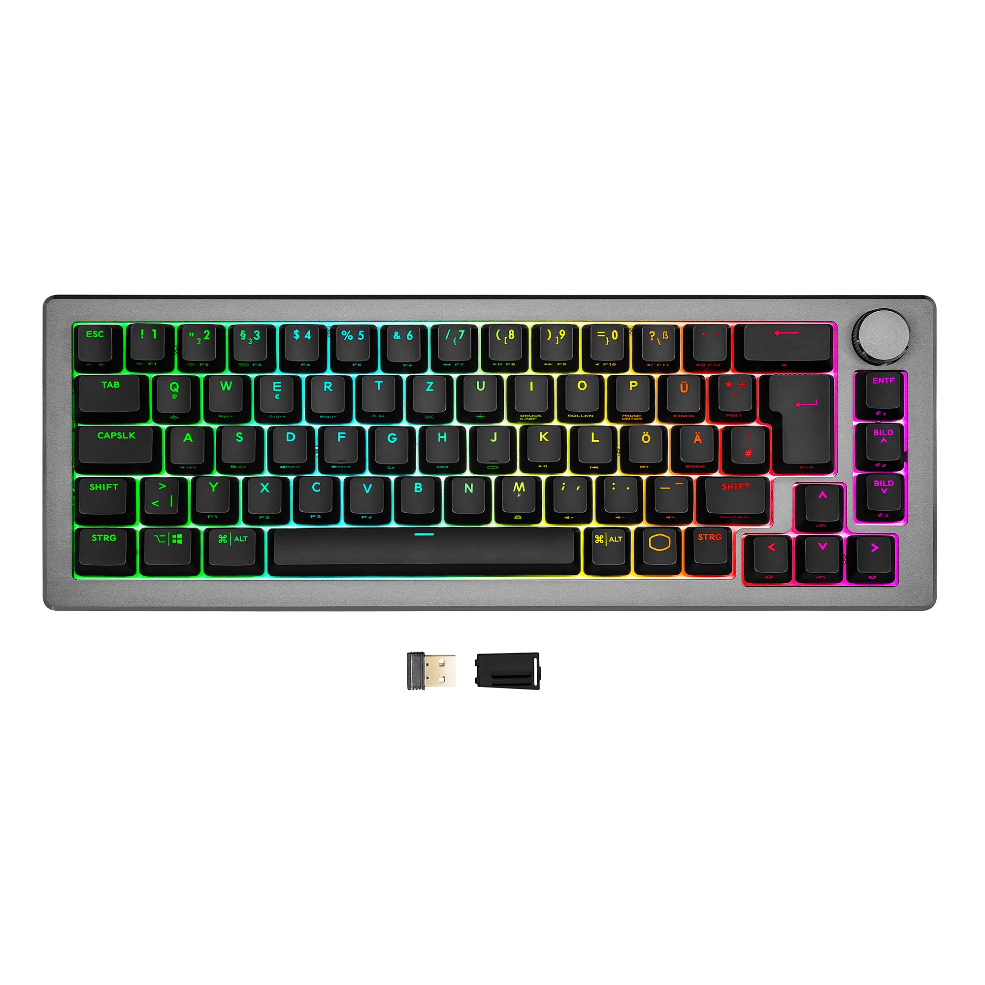 Cooler Master CK721 Gaming Tastatur 65% Braun DE Space Grau