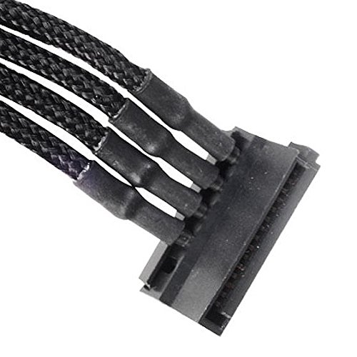 SilverStone PP07-BTSB Netzteilkabel Molex-SATA schwarz 30cm
