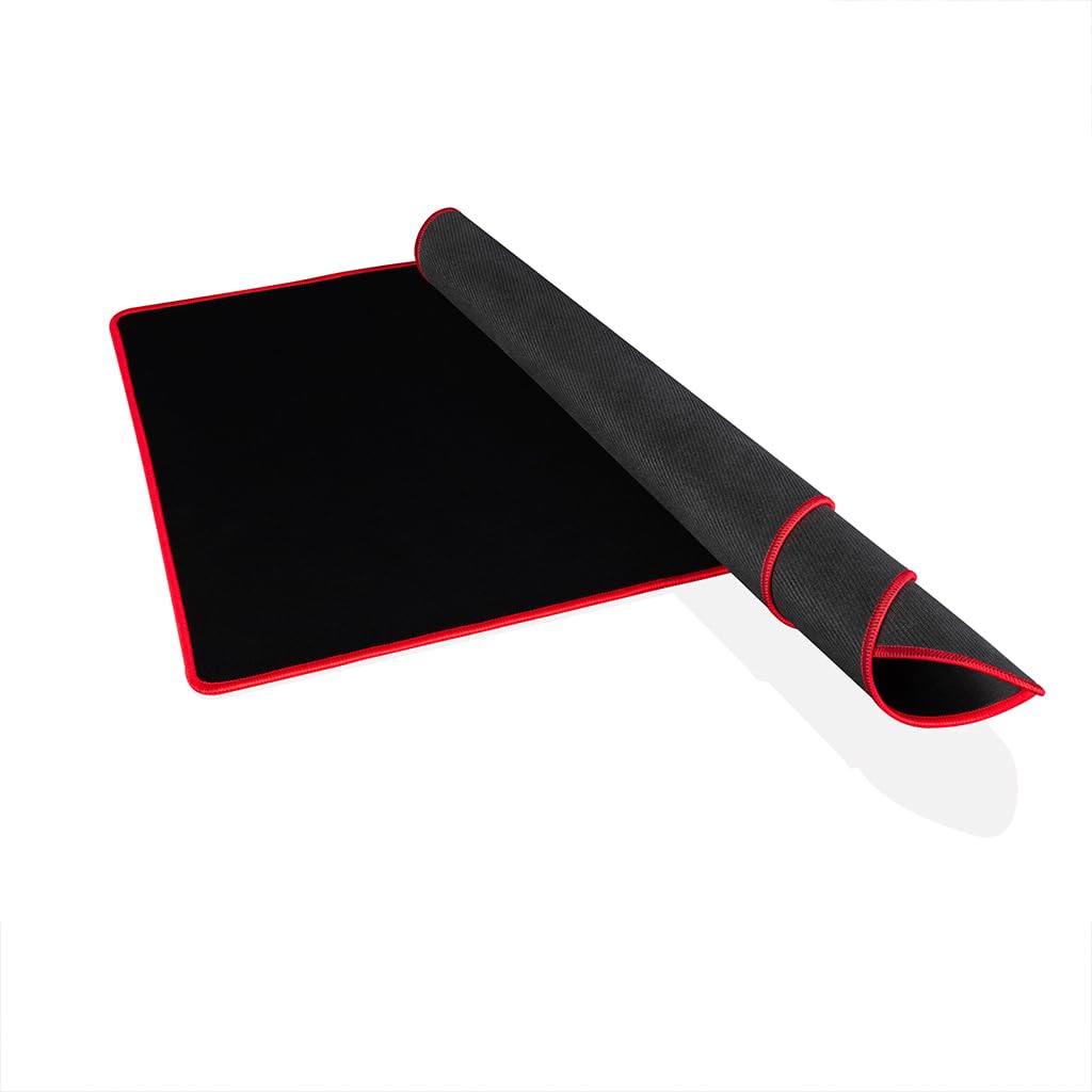 Modecom Volcano Erebus Black Mauspad Stoff groß rot Saum