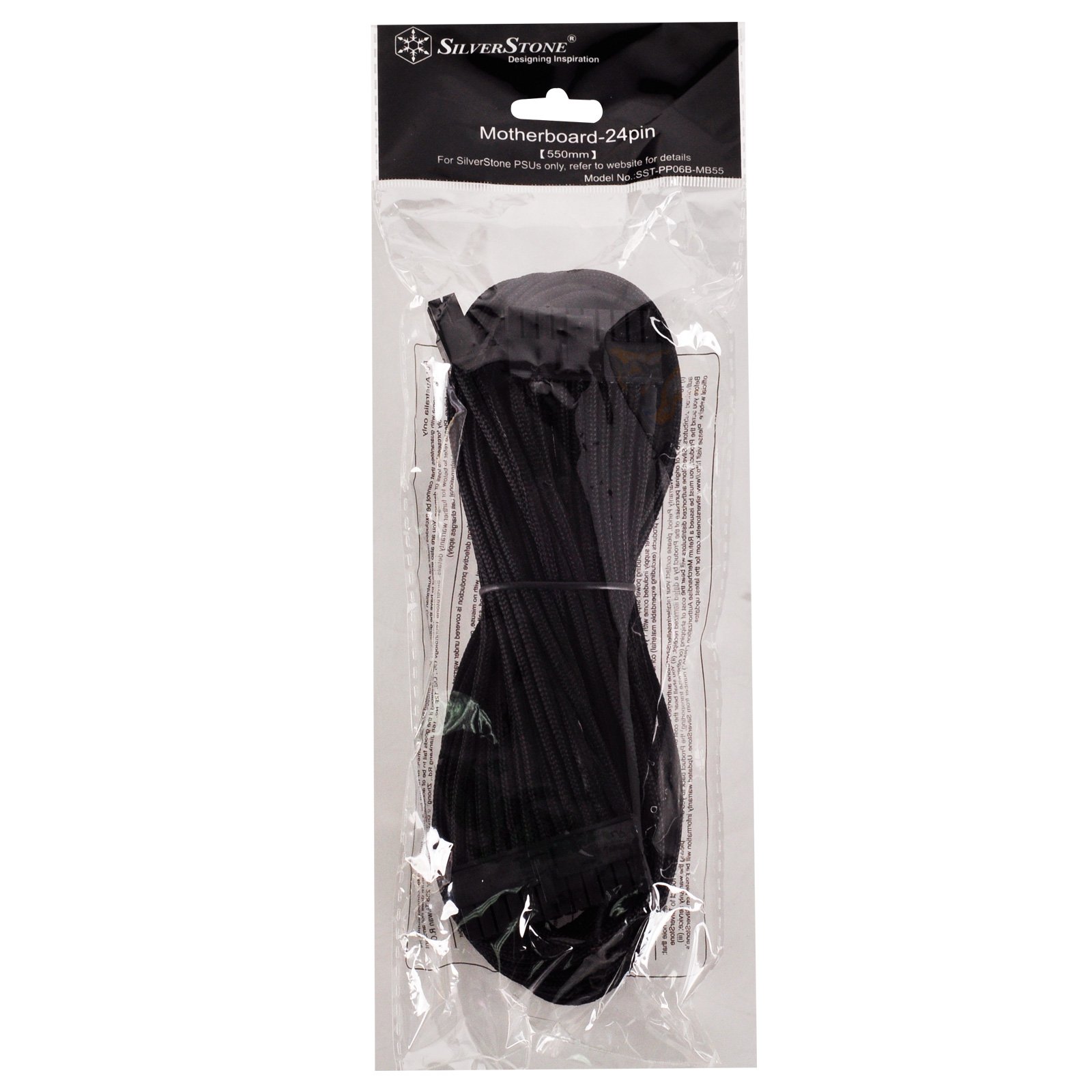 SilverStone PP06B-MB55 Netzteilkabel 24Pin 55cm schwarz