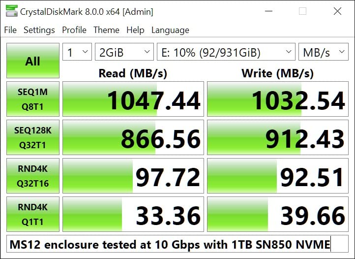 SilverStone MS12 M.2 SSD-Gehäuse schwarz 20Gbps USB-C