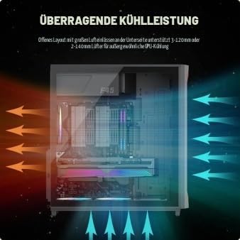 GAMEMAX F45 Midi Tower Gehäuse ARGB Holz Schwarz