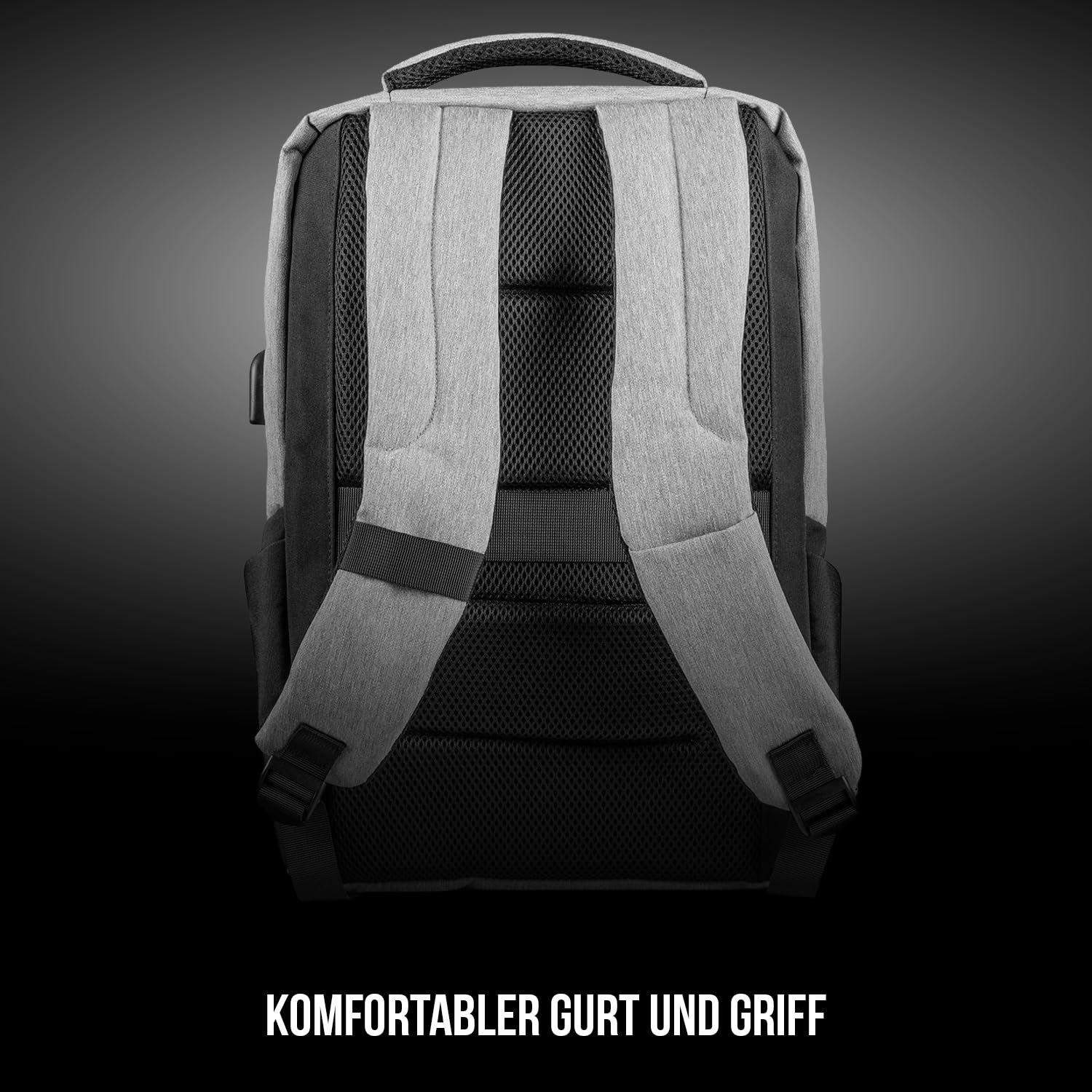 Modecom Smart Laptop-Rucksack 15,6 Zoll schwarz USB wasserdicht