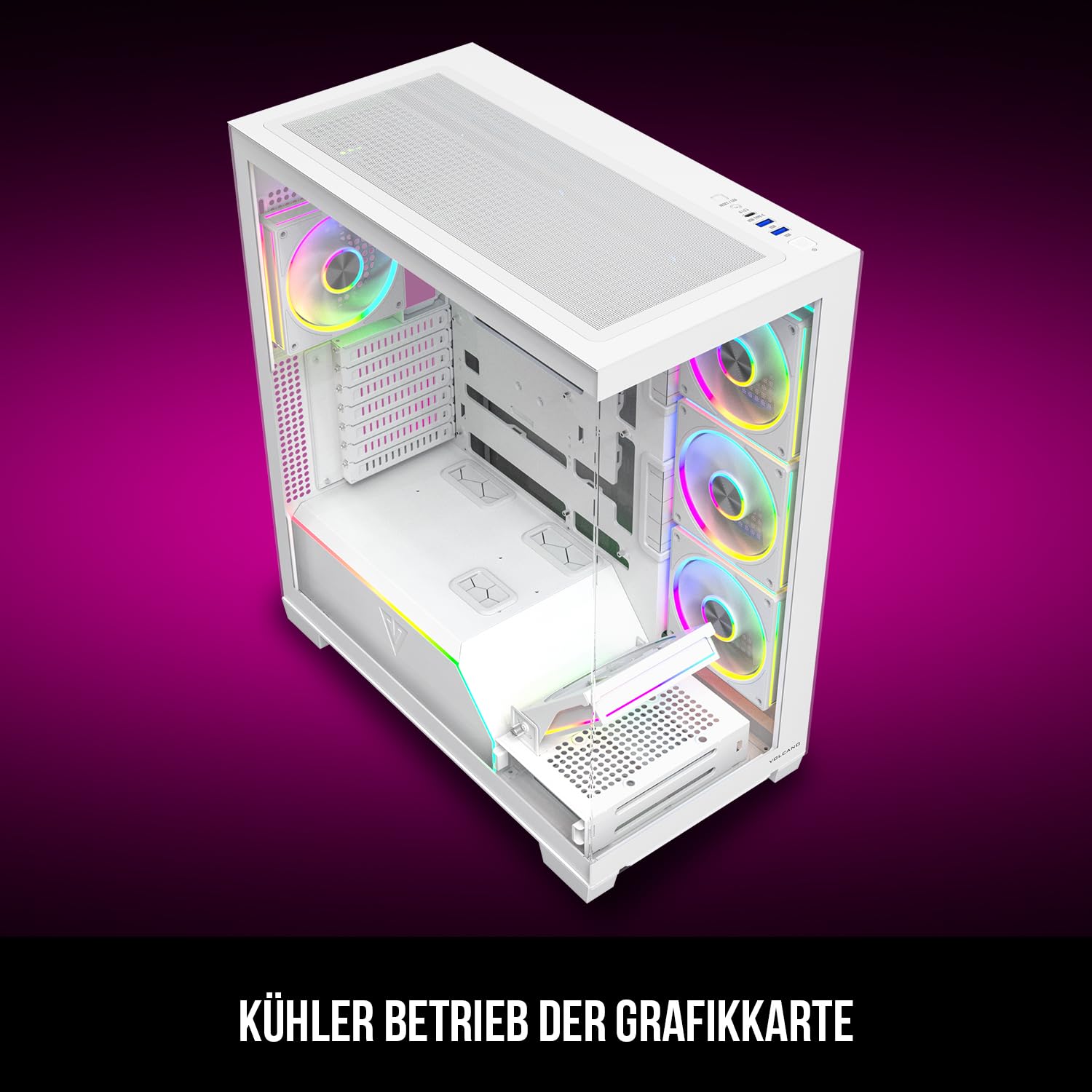 Modecom Volcano Stellar Plus ARGB Gehäuse Weiß 5 Lüfter