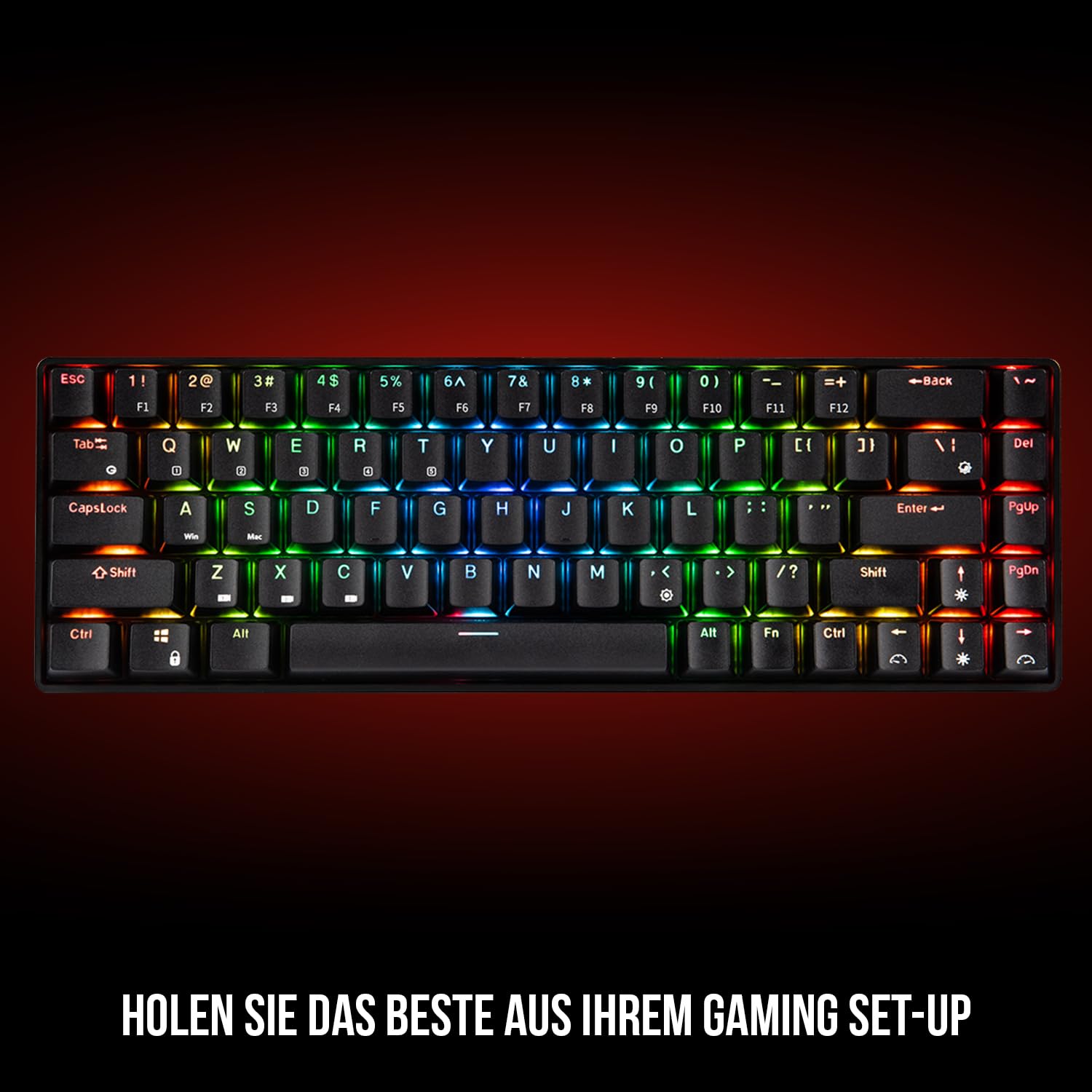 Modecom Volcano Lanparty RGB BT Tastatur 65% Gateron Yellow