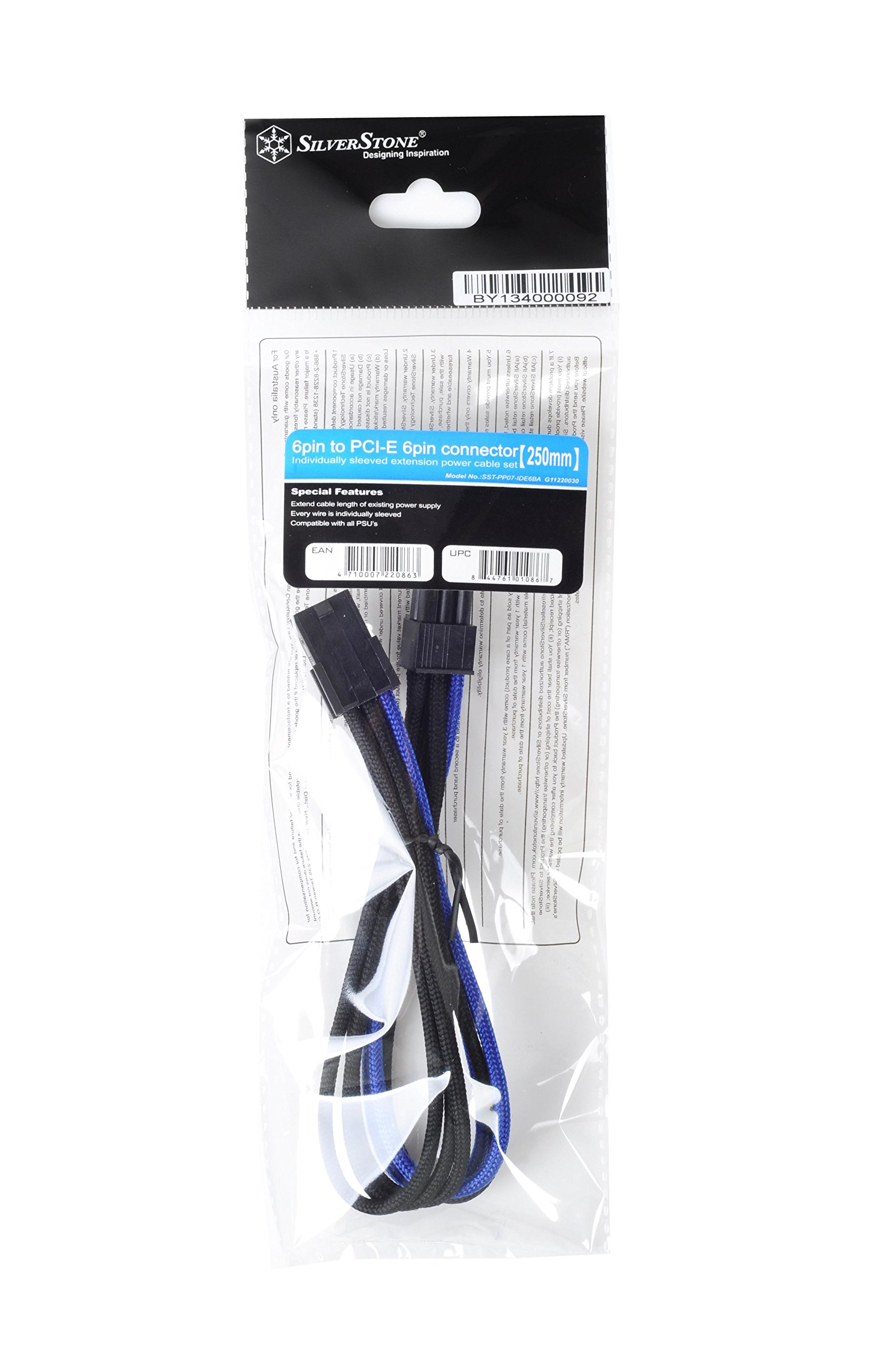 SilverStone PP07-IDE6BA Netzteil-Verlängerung 6Pin 25cm
