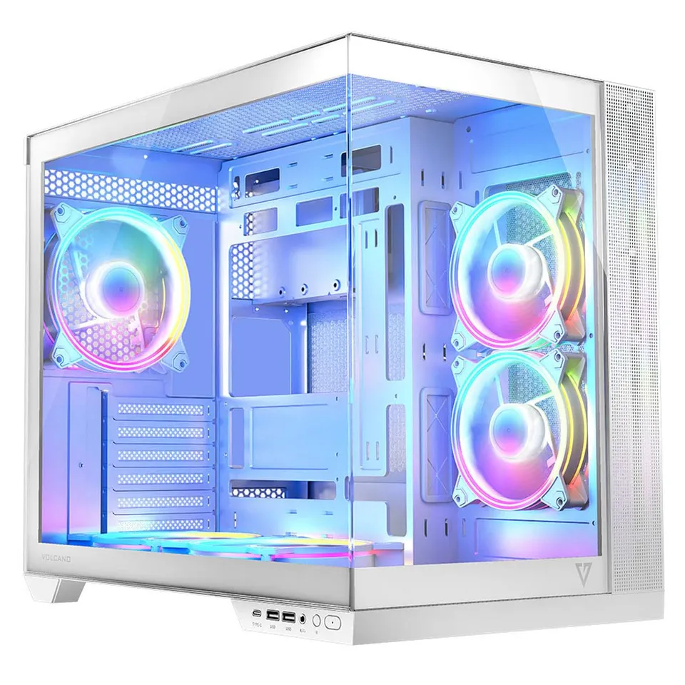 Modecom Volcano Panorama Apex ARGB 5F PC-Gehäuse Weiß Panorama Glas