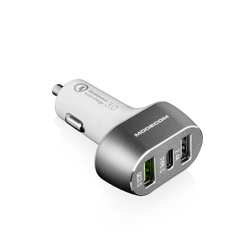 Modecom CU2C1 Kfz-Ladegerät schwarz 3-Port USB-C Quick Charge