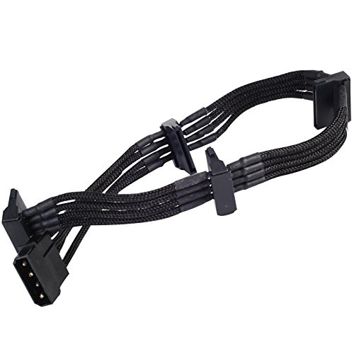 SilverStone PP07-BTSB Netzteilkabel Molex-SATA schwarz 30cm