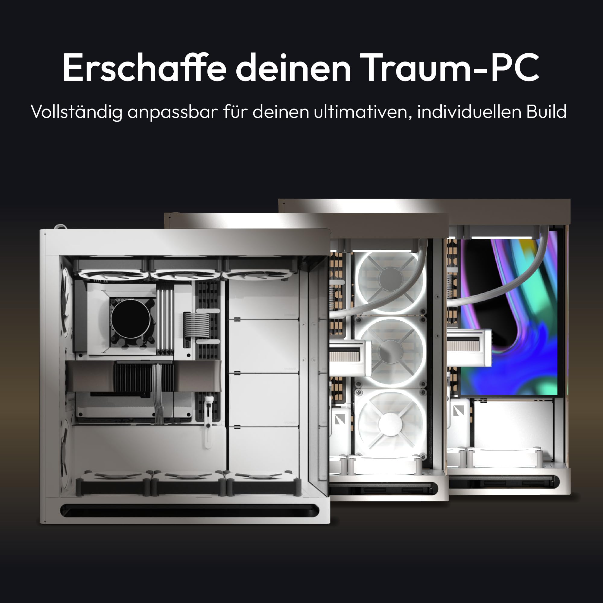 HAVN HS 420 PC Gehäuse Weiß ATX Dual-Chamber Glas