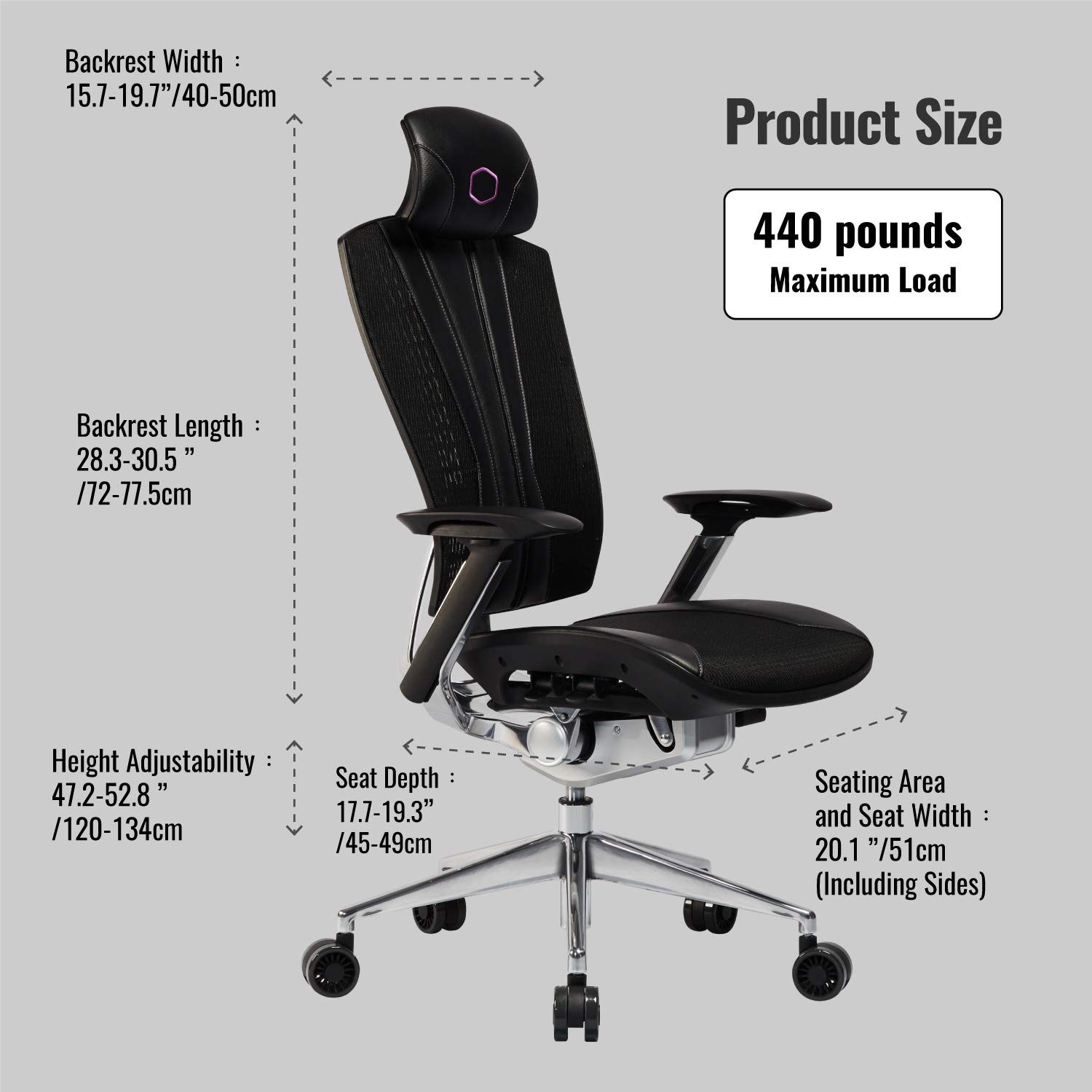 Cooler Master ERGO L Gamingstuhl schwarz 200 kg Netz
