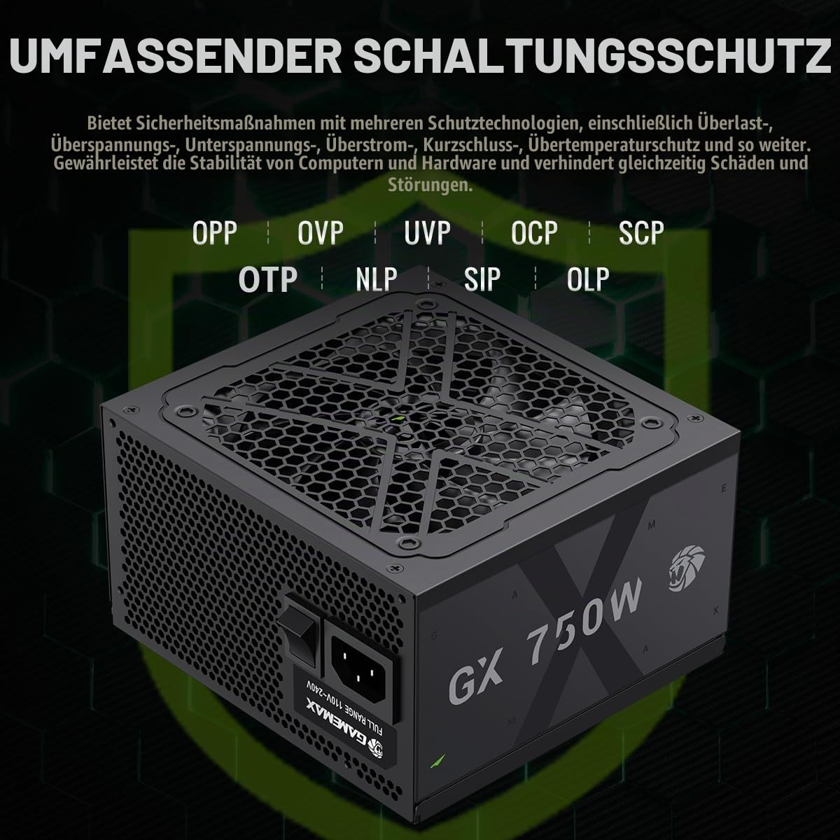 GAMEMAX Netzteile GX 750GF Netzteil 750W ATX 3.0 Gold vollmodular