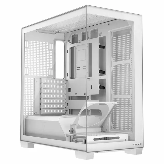 Modecom Volcano Stellar Midi-Tower Gehäuse Weiß Glas ohne Lüfter