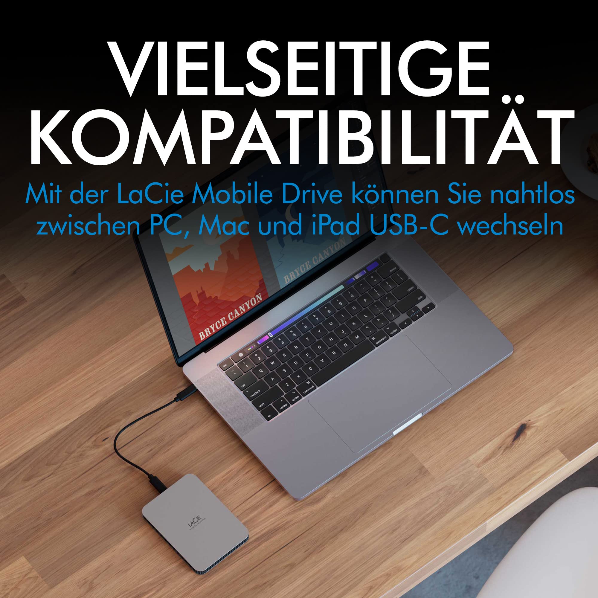 LaCie Mobile Drive Festplatte 1TB USB-C Diamant-Design