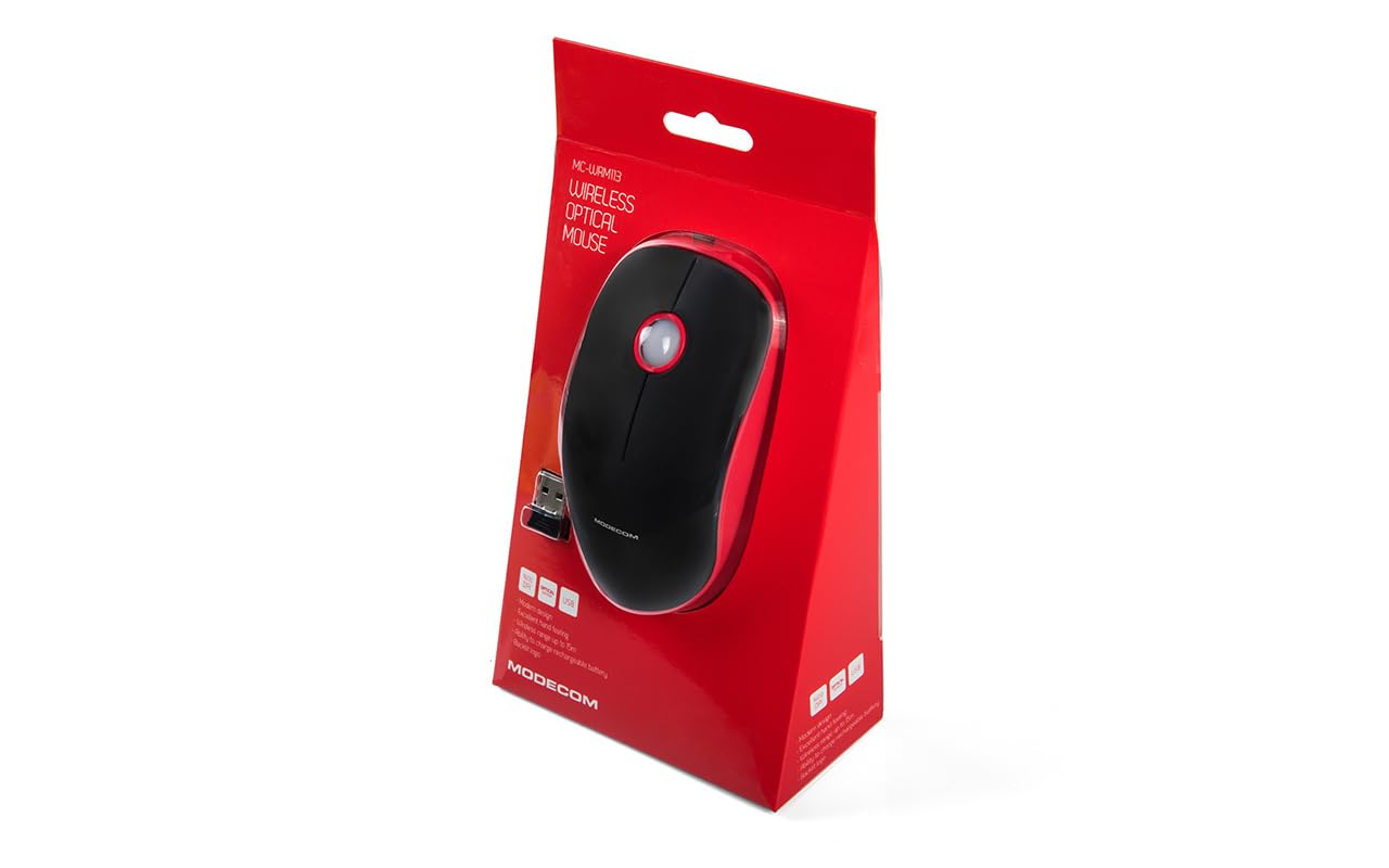 Modecom MC-WRM113 Funkmaus rot-schwarz 2,4 GHz USB