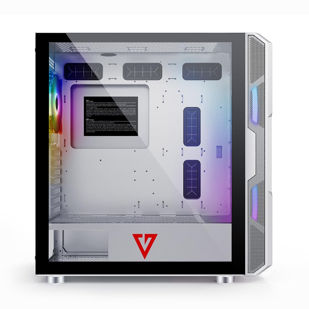Modecom Volcano Amirani ARGB Midi-Tower weiß Glas 4 Lüfter