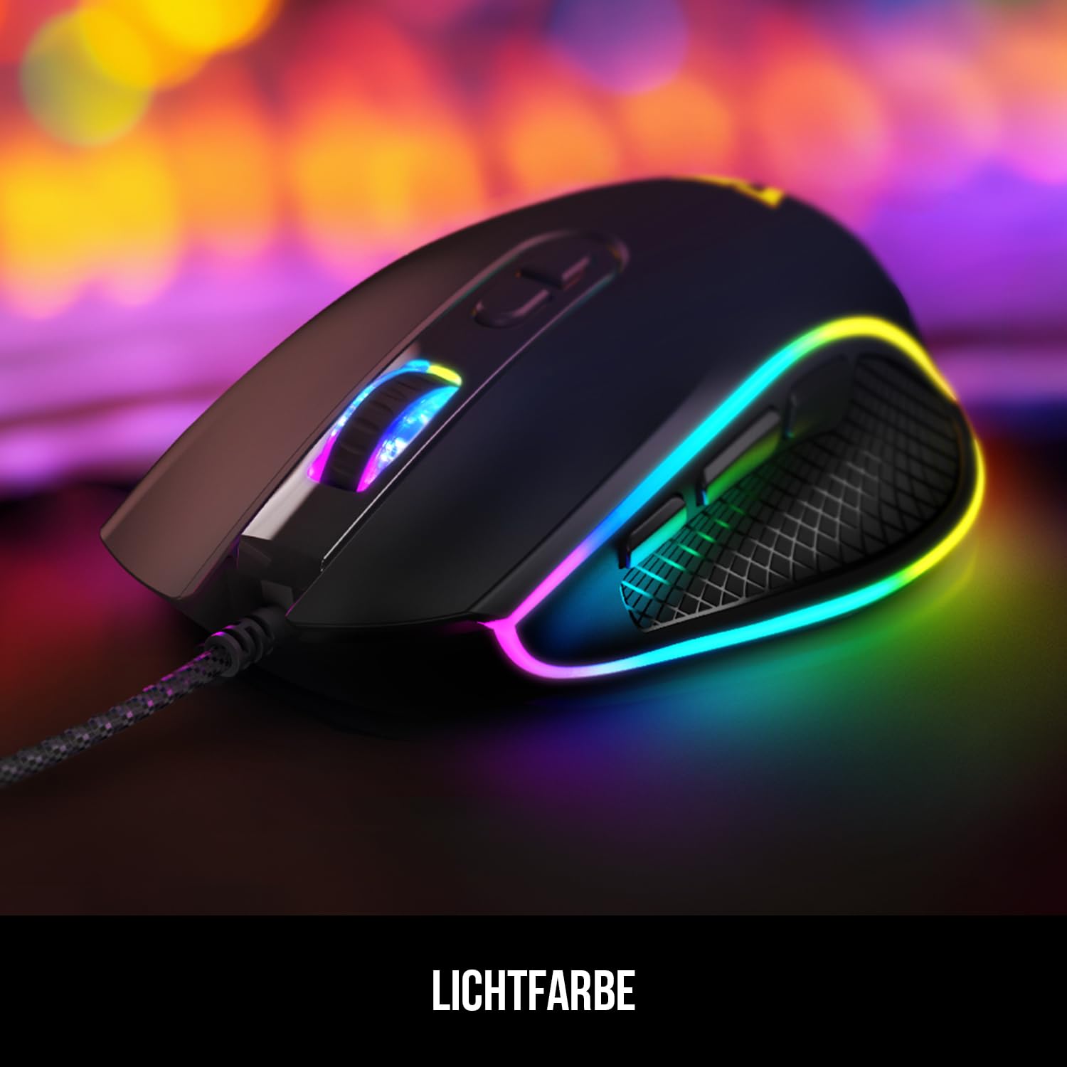Modecom Volcano Veles Gaming Maus kabelgebunden RGB 7 Tasten