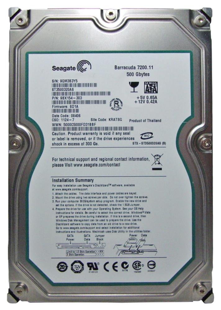 Seagate BarraCuda ST3500320AS 500GB HDD 3,5 Zoll 7200rpm