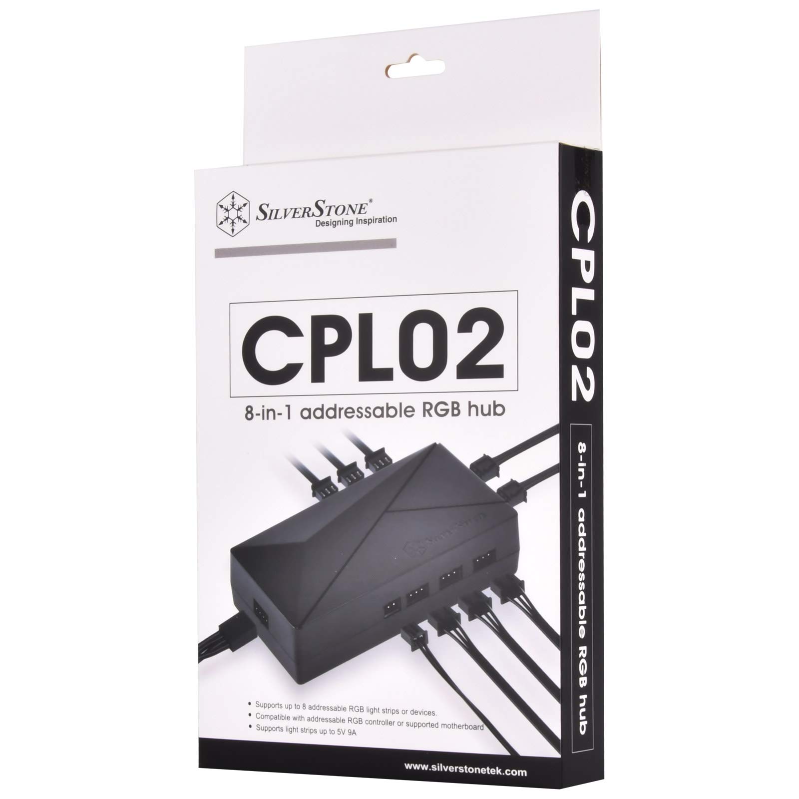 SilverStone CPL02-E Hub 8-Port ARGB schwarz