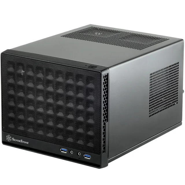 SilverStone Sugo SG13B Mini-ITX Cube-Gehäuse schwarz Mesh