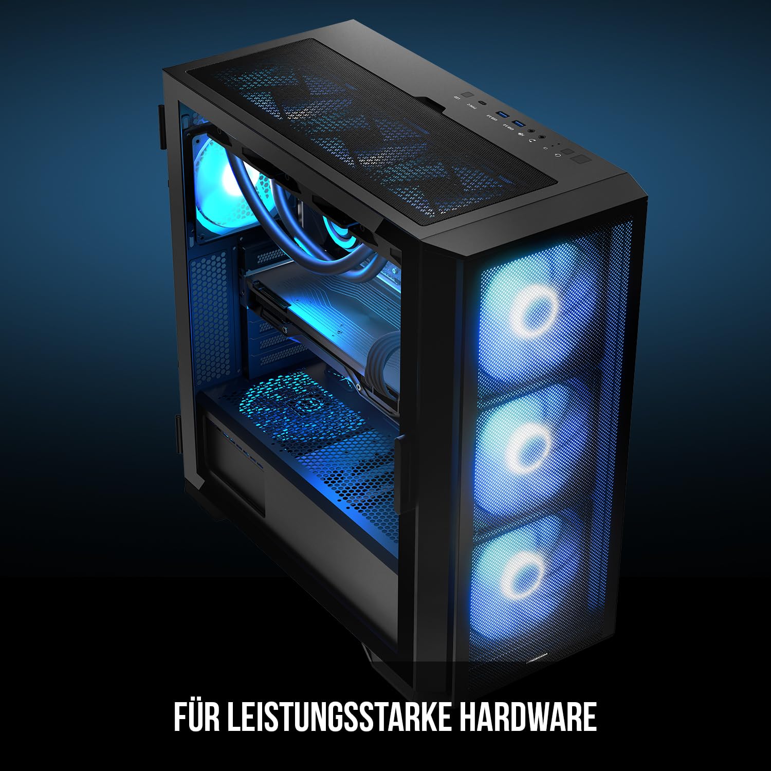 Modecom Horizon ARGB Flow E-ATX PC-Gehäuse Schwarz Lüfter