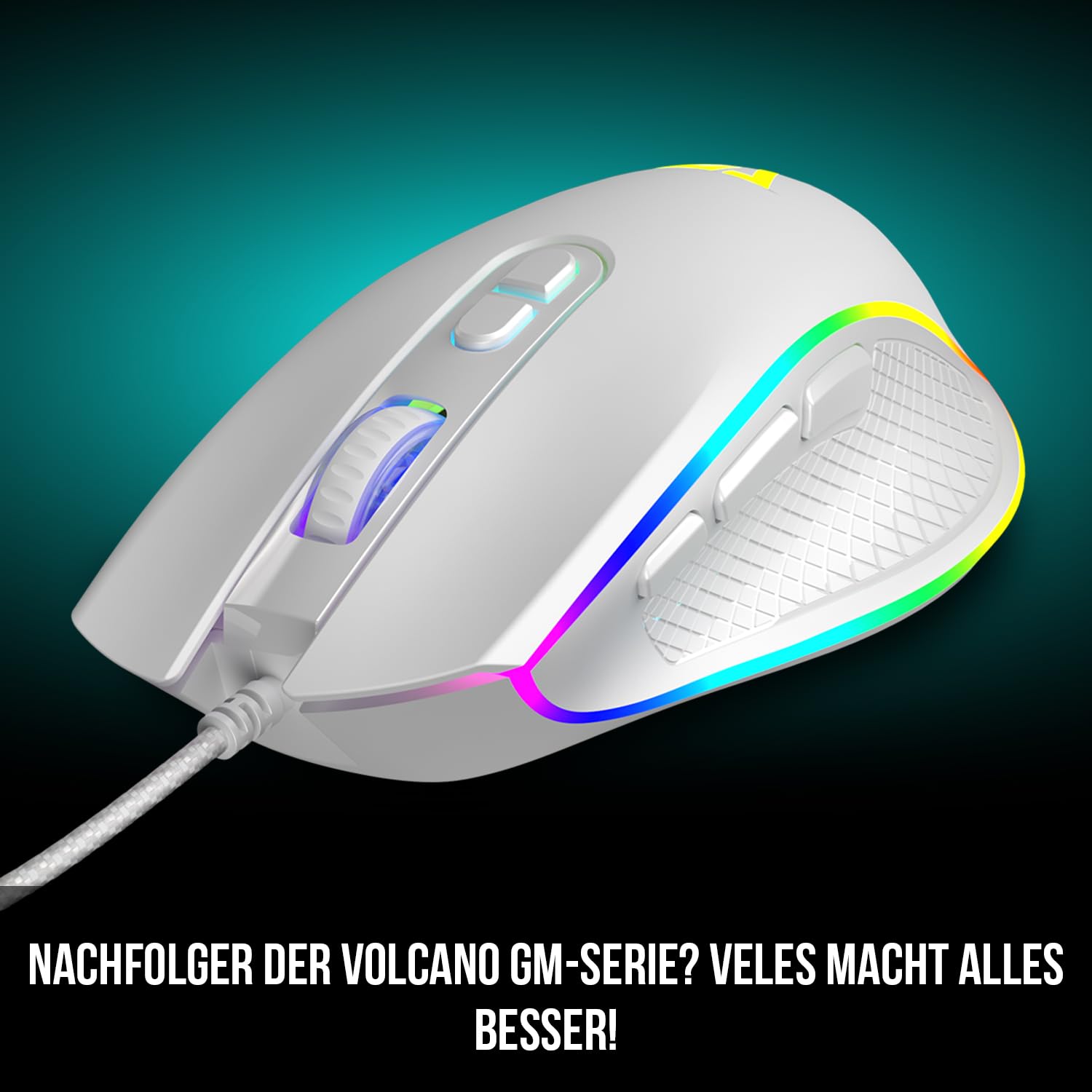 Modecom Volcano Veles Gaming-Maus weiß RGB kabelgebunden