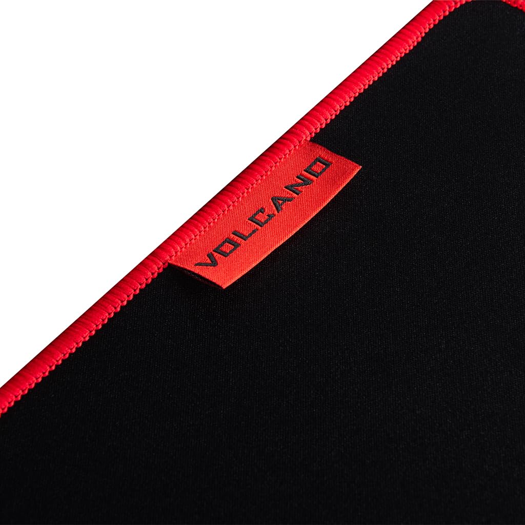 Modecom Volcano Erebus Black Mauspad Stoff groß rot Saum