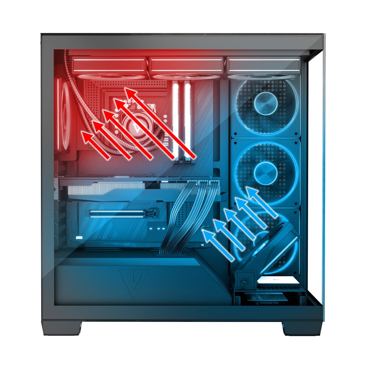 Modecom Volcano Stellar ARGB 8F Midi-Tower PC-Gehu00e4use schwarz