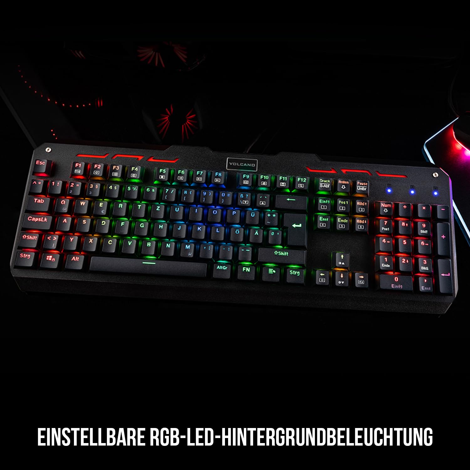 Modecom Volcano Hammer RGB Tastatur QWERTZ Outemu Blau