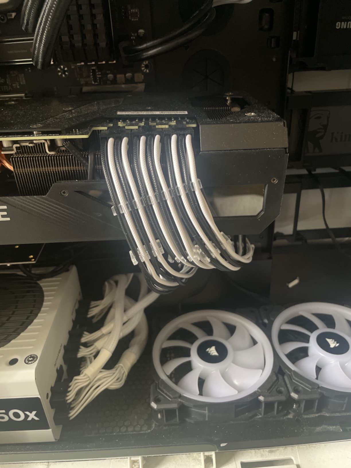 Cooler Master PVC Netzteil-Verlängerungskabel 30cm schwarz-weiß