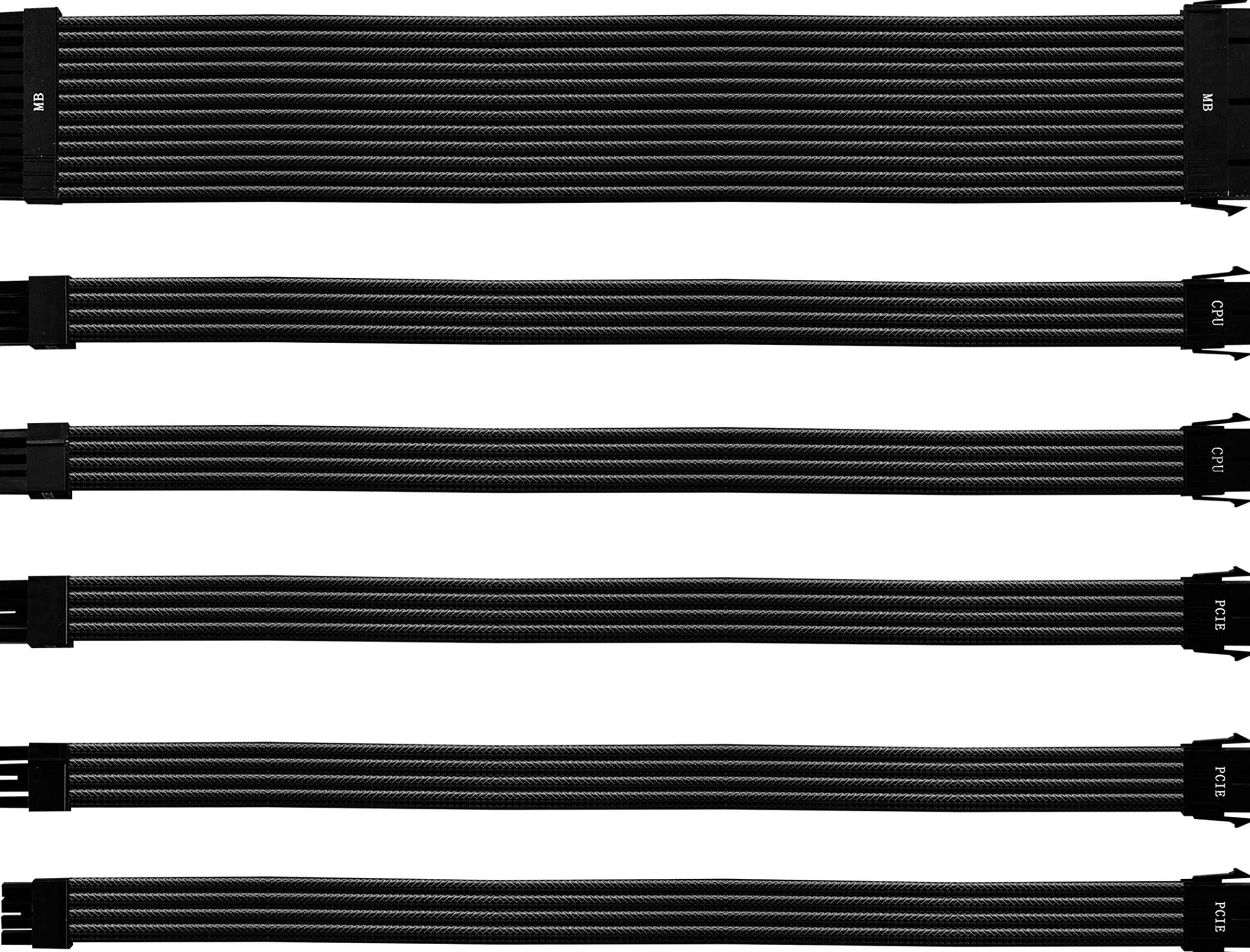 Cooler Master PVC Netzteil-Verlängerungskabel 30cm schwarz