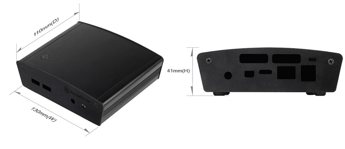 SilverStone Petit SST-PT15B-H1D1 NUC-Gehäuse schwarz