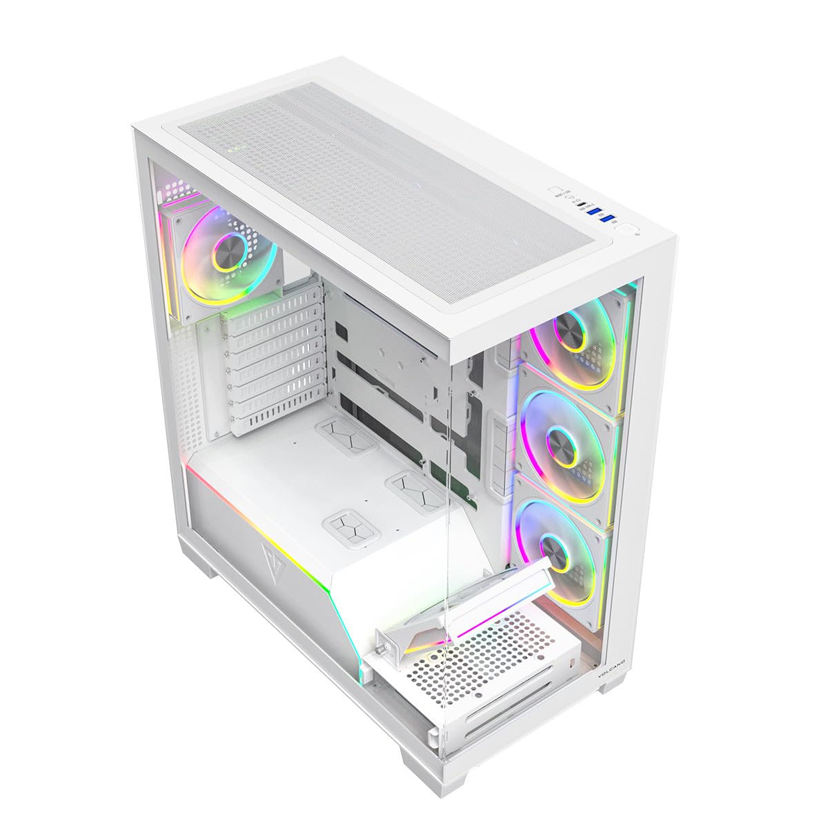 Modecom Volcano Stellar Plus ARGB Gehäuse Weiß 5 Lüfter