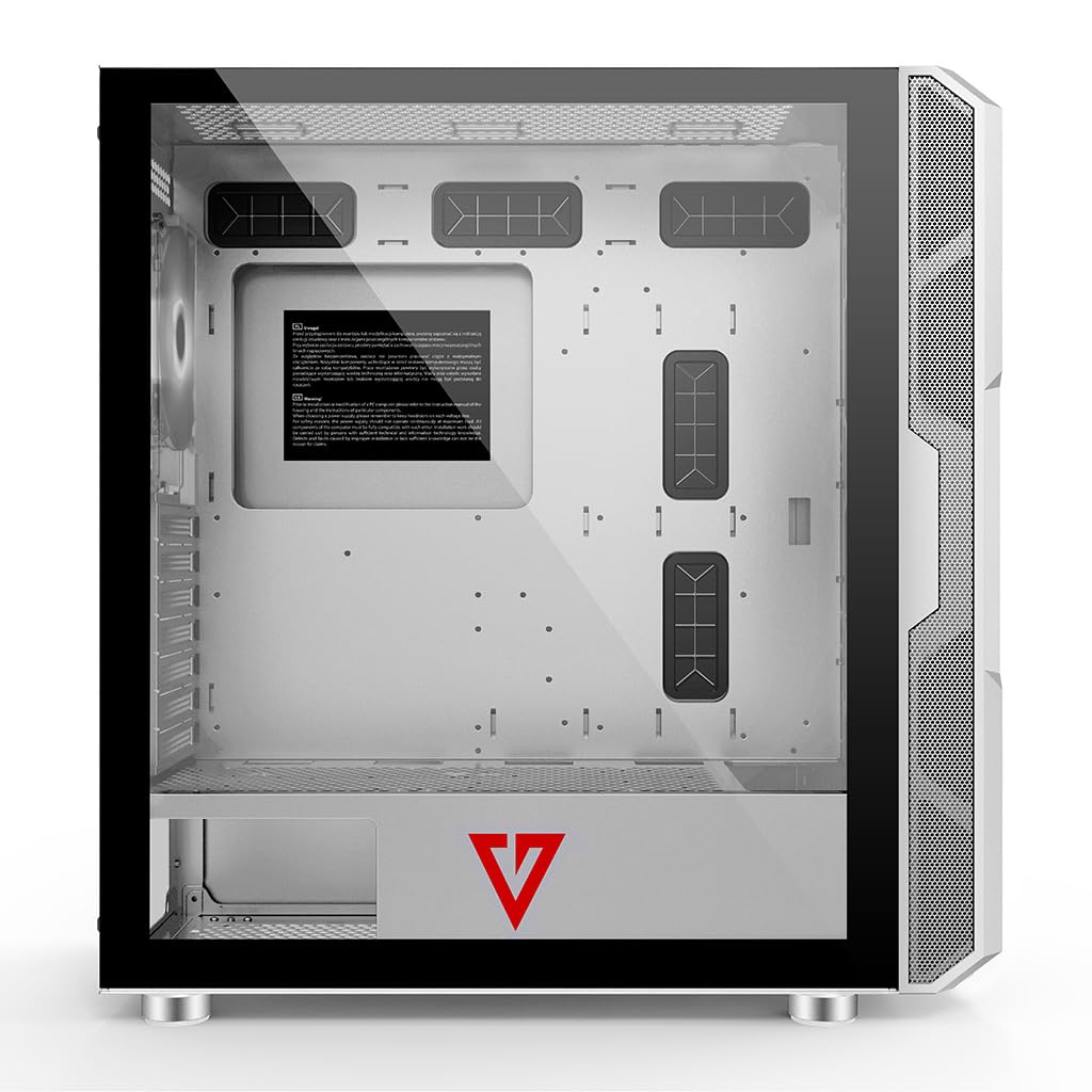 Modecom Volcano Amirani Midi-Tower Gehäuse weiß 4 Lüfter Glas