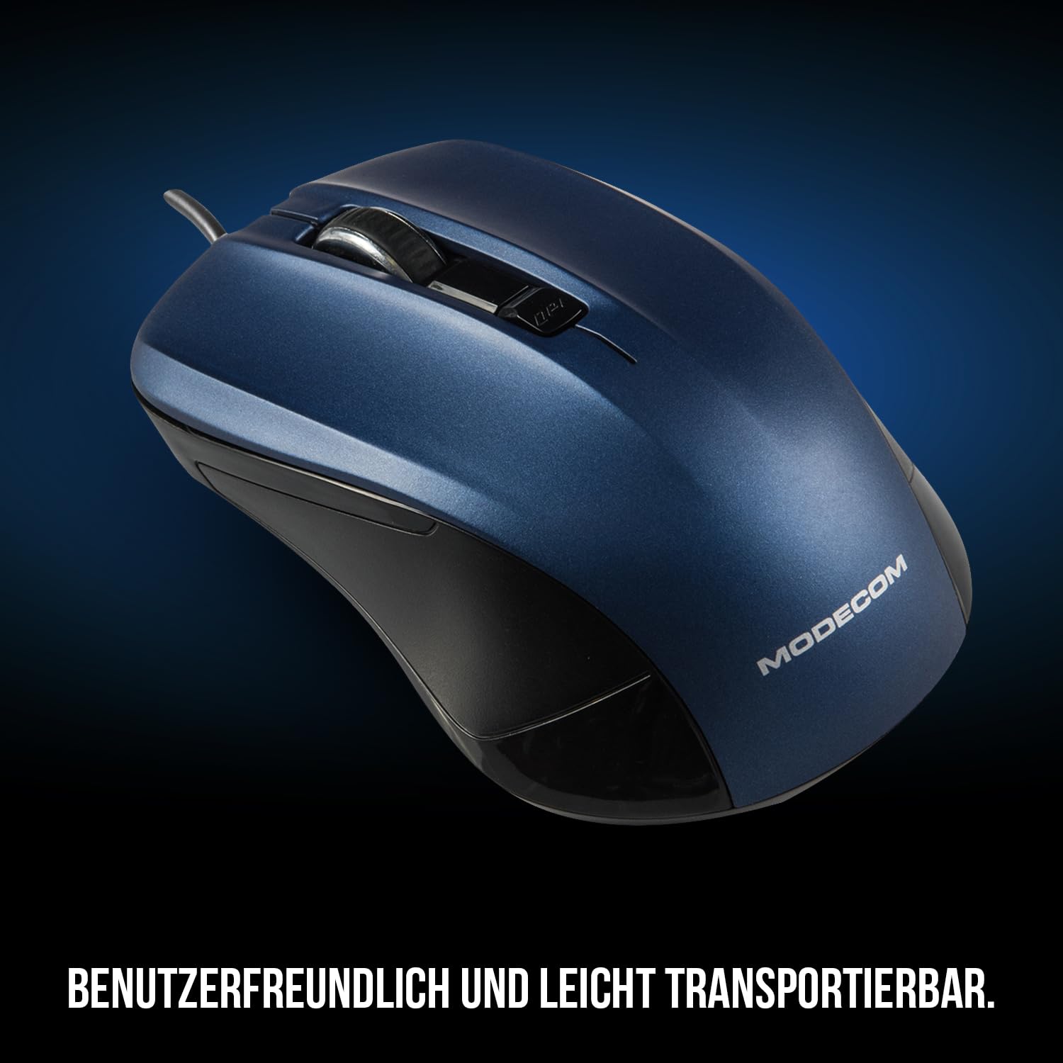 Modecom Mice MC-M9.1 USB Maus schwarz-blau 1,5 m Kabel