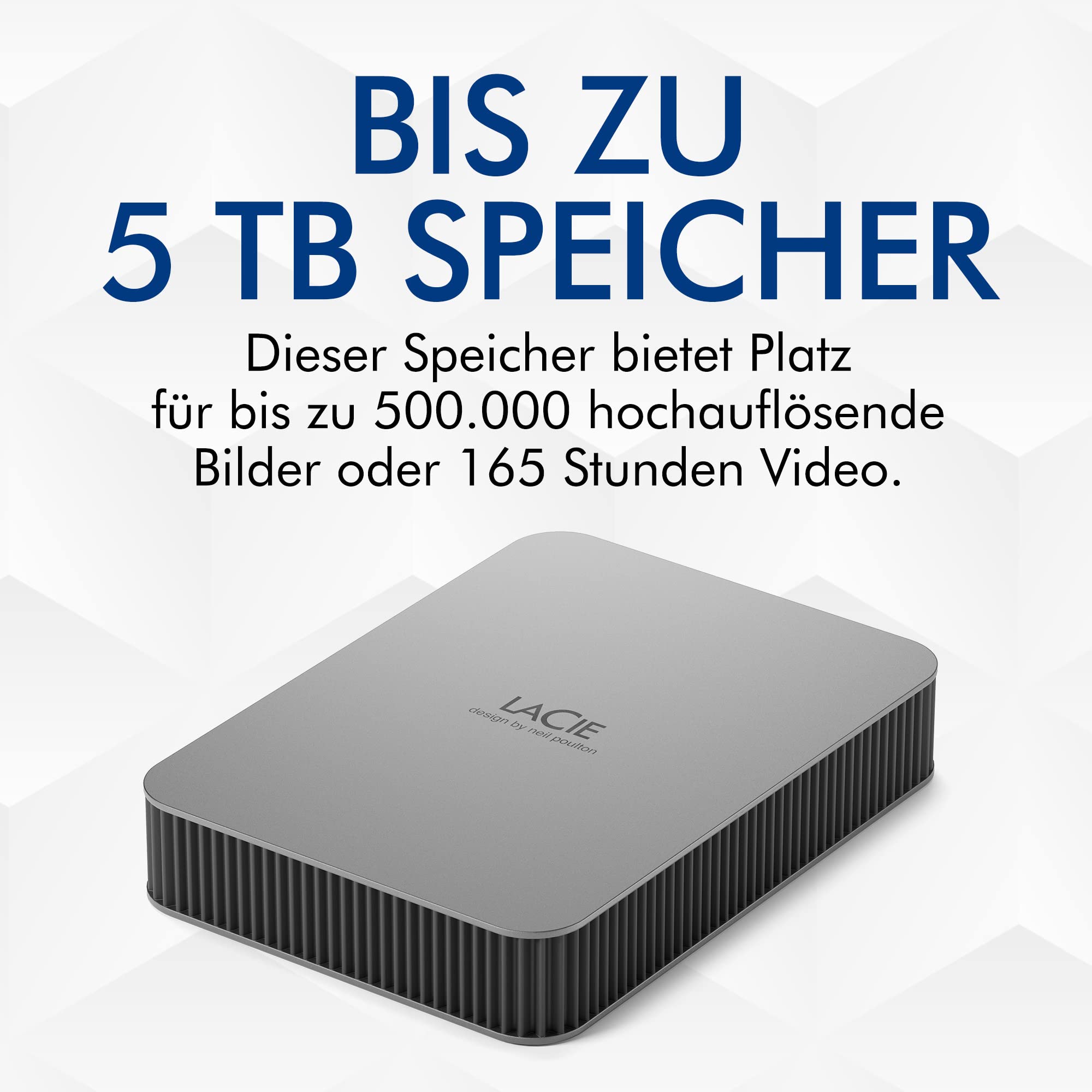LaCie Mobile Drive Festplatte 1TB USB-C Diamant-Design